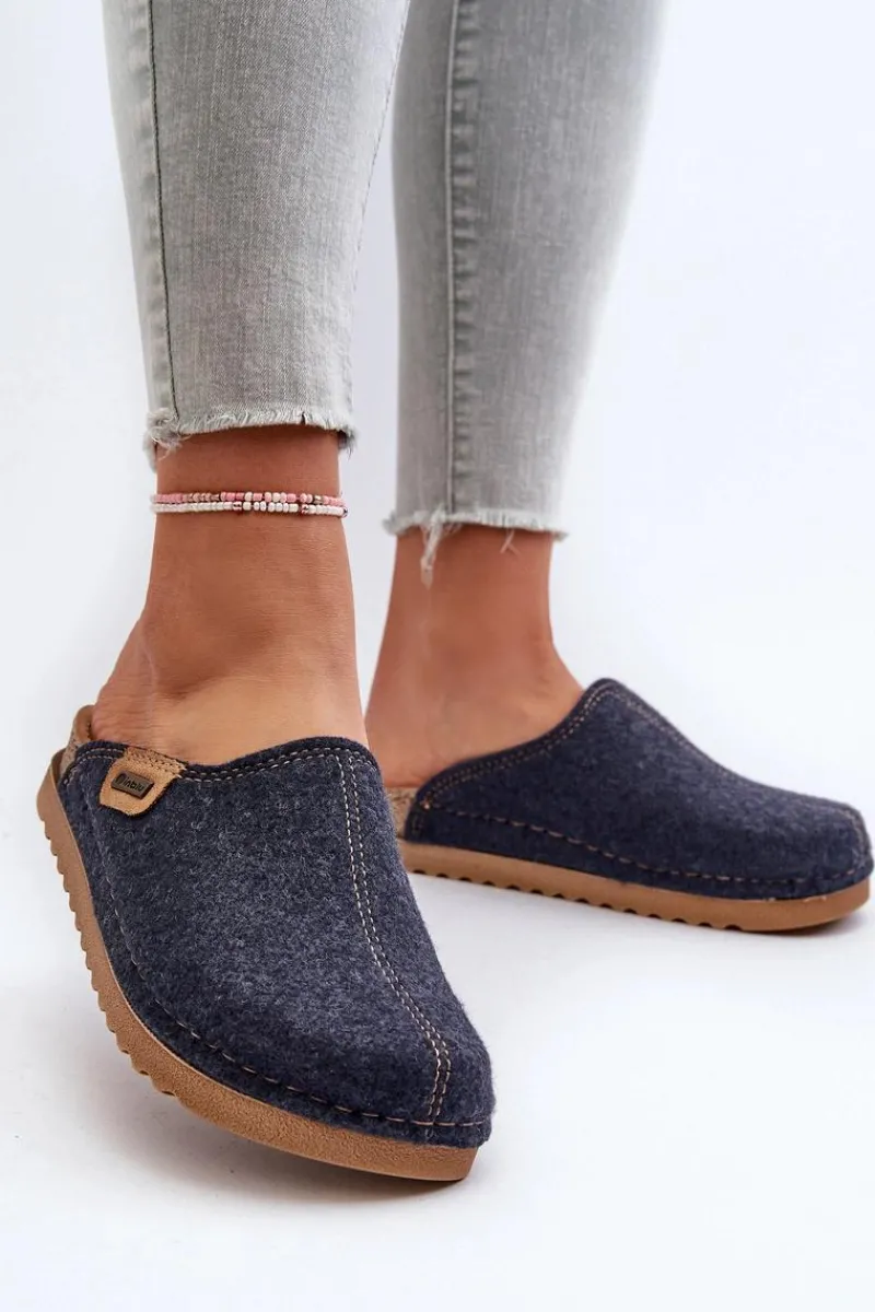 New INBLU Damskie Obuwie Domowe Kapcie DJ000010 Granatowe