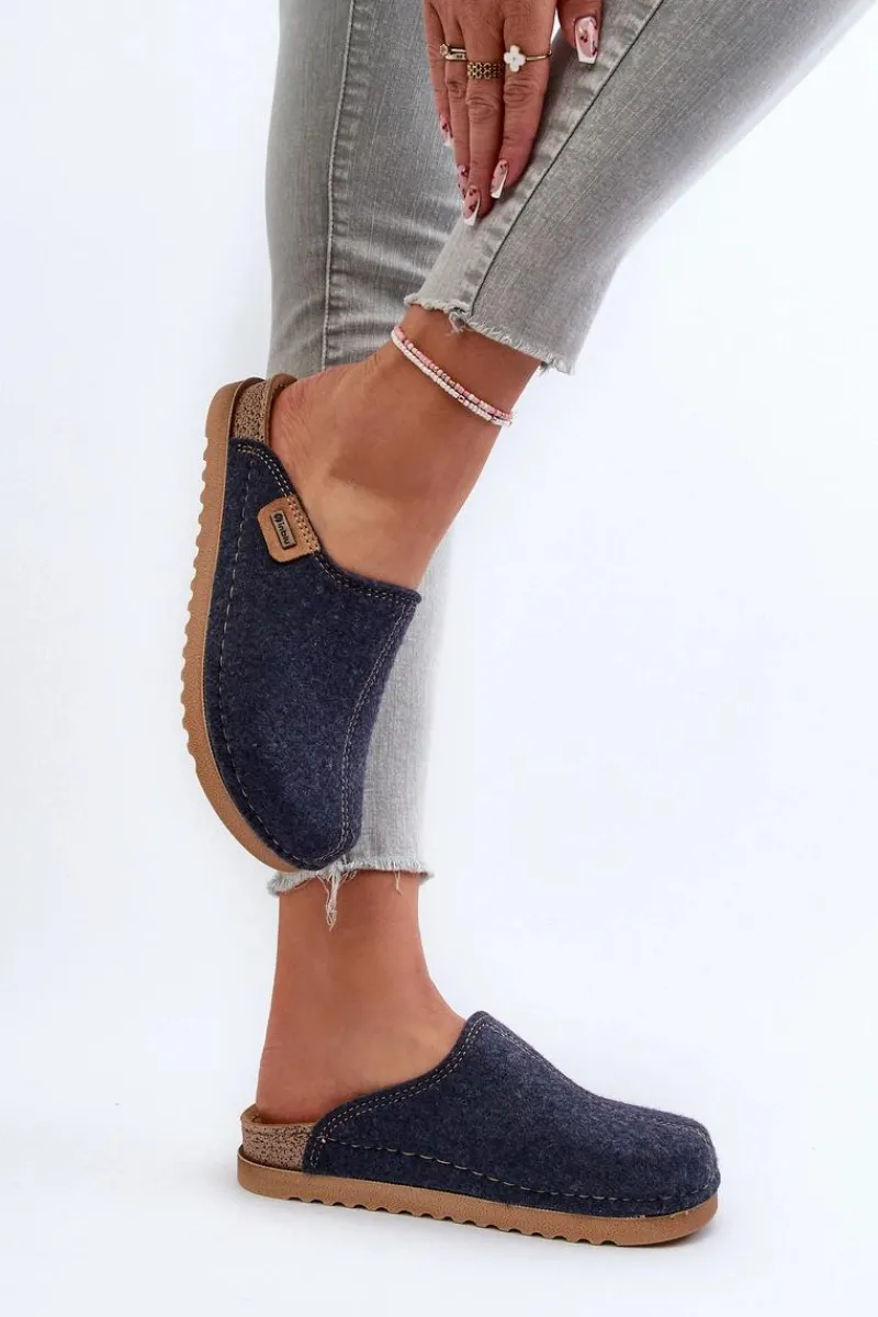 New INBLU Damskie Obuwie Domowe Kapcie DJ000010 Granatowe