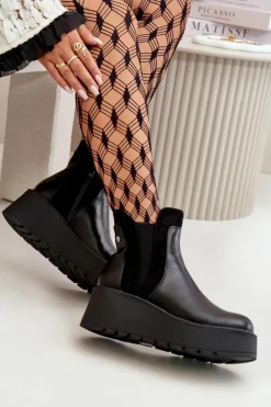 Botki Na Koturnie|Czarne Botki><noscript><img width=