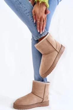 Śniegowce Damskie>Boto Damskie Ocieplane Botki Śniegowce Jasnobeżowe Virgina