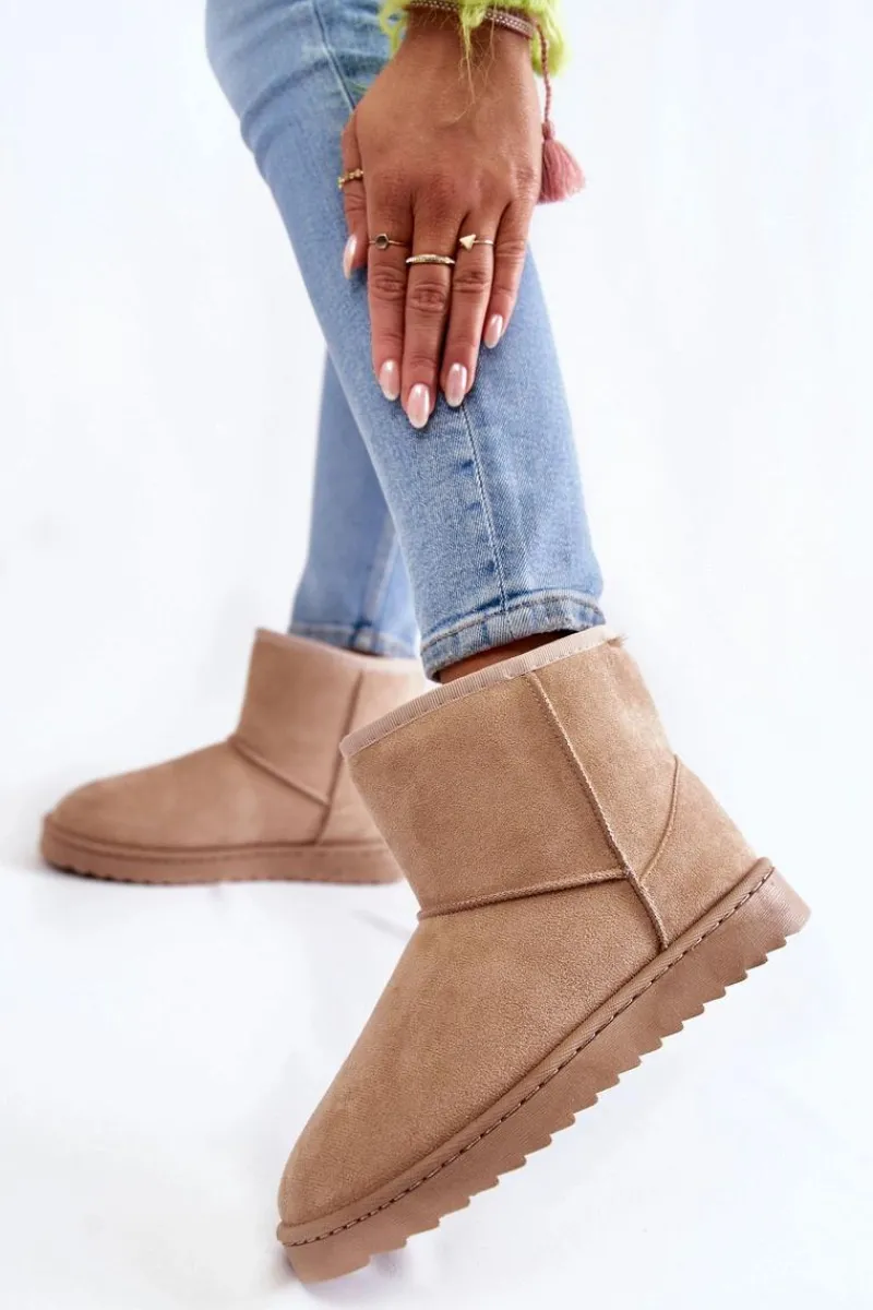 Śniegowce Damskie>Boto Damskie Ocieplane Botki Śniegowce Jasnobeżowe Virgina