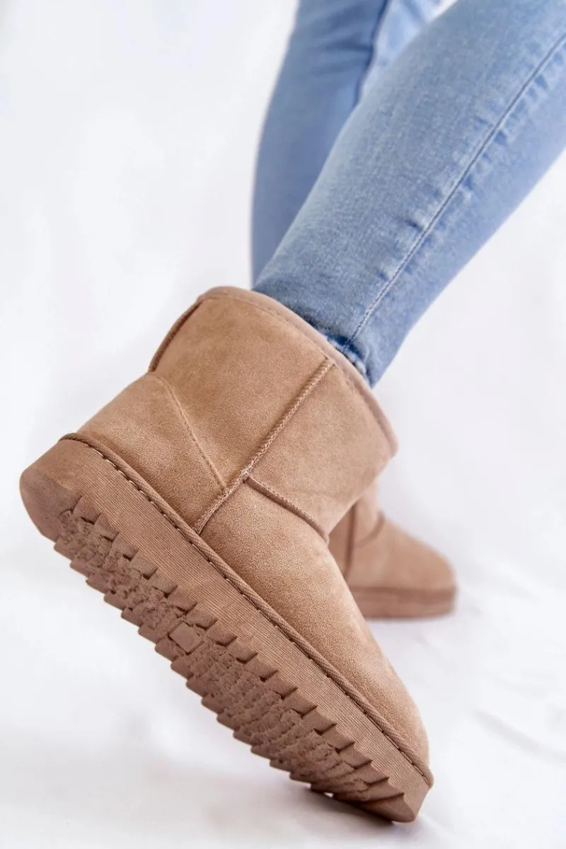 Śniegowce Damskie>Boto Damskie Ocieplane Botki Śniegowce Jasnobeżowe Virgina