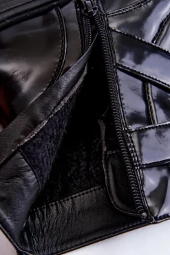 Online Damskie Ocieplane Botki Na Płaskim Obcasie Z Suwakiem Czarne Joshie Damskie Czarne Botki|Botki Zimowe Damskie