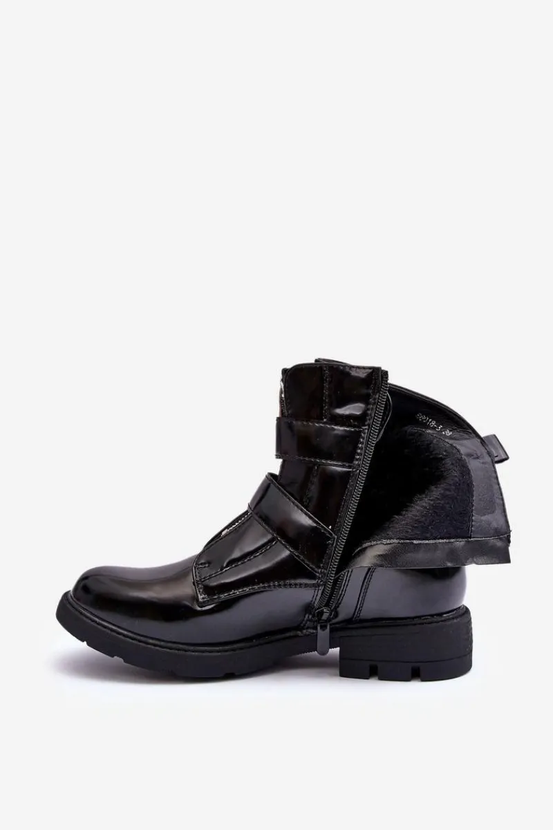 Online Damskie Ocieplane Botki Na Płaskim Obcasie Z Suwakiem Czarne Joshie Damskie Czarne Botki|Botki Zimowe Damskie