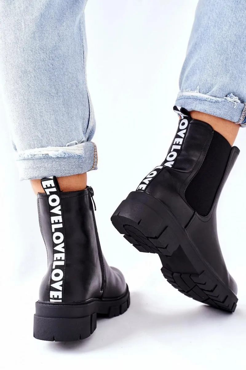 Discount Damskie buty S.Barski Damskie Ocieplane Botki Sztyblety Czarne Roulette