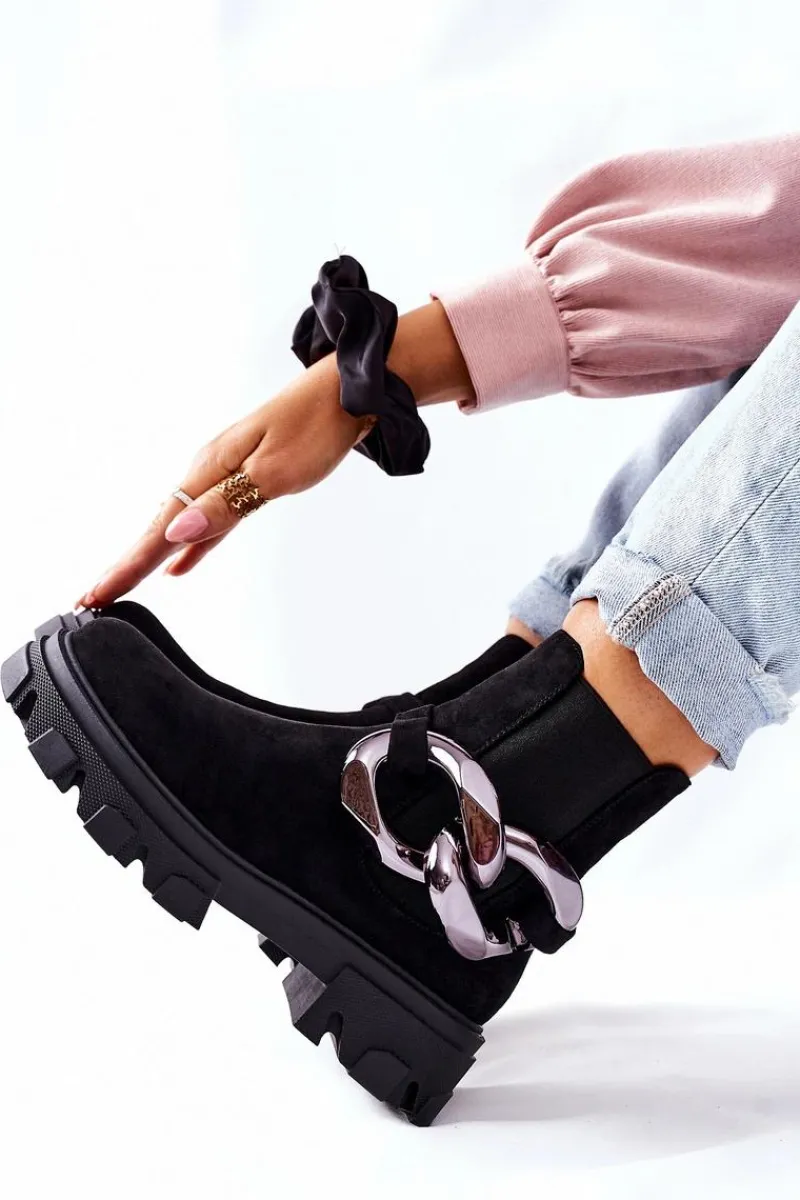 Clearance Damskie Ocieplane Botki Sztyblety Czarne Visione Damskie Czarne Botki|Botki Zimowe Damskie