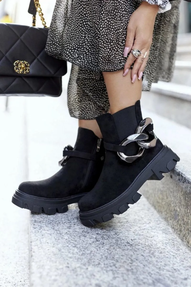 Clearance Damskie Ocieplane Botki Sztyblety Czarne Visione Damskie Czarne Botki|Botki Zimowe Damskie