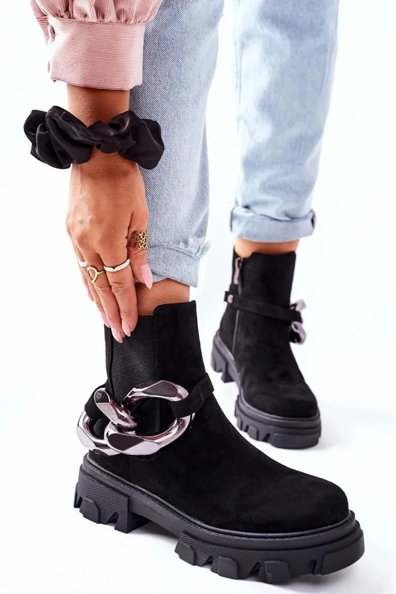 Clearance Damskie Ocieplane Botki Sztyblety Czarne Visione Damskie Czarne Botki|Botki Zimowe Damskie