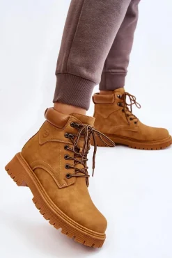 Damskie Trapery|Botki Sznurowane></noscript>Boto Damskie Ocieplane Botki Trapery Sznurowane Camel Halfway