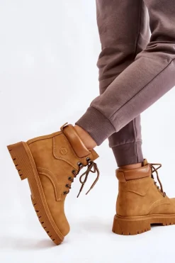 Damskie Trapery|Botki Sznurowane></noscript>Boto Damskie Ocieplane Botki Trapery Sznurowane Camel Halfway