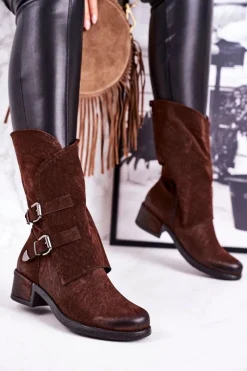 Czarne Botki|Botki Zimowe Damskie><noscript><img width=