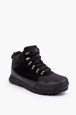 Trekkingowe Damskie|Damskie Trapery>Big Star Shoes Damskie Ocieplane Buty Trekkingowe Czarne Big Star MM274481 Czarny