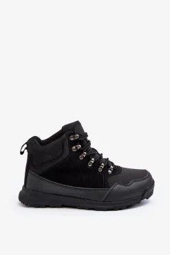 Trekkingowe Damskie|Damskie Trapery>Big Star Shoes Damskie Ocieplane Buty Trekkingowe Czarne Big Star MM274481 Czarny