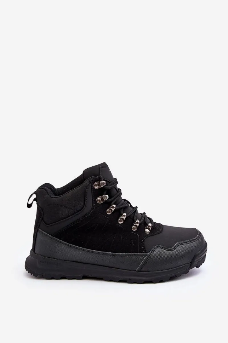 Trekkingowe Damskie|Damskie Trapery>Big Star Shoes Damskie Ocieplane Buty Trekkingowe Czarne Big Star MM274481 Czarny