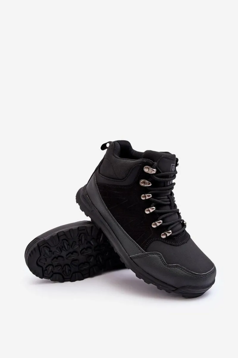 Trekkingowe Damskie|Damskie Trapery>Big Star Shoes Damskie Ocieplane Buty Trekkingowe Czarne Big Star MM274481 Czarny