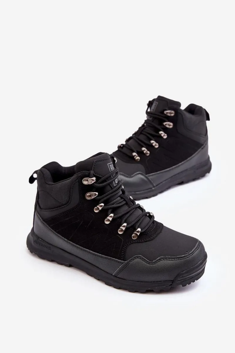 Trekkingowe Damskie|Damskie Trapery>Big Star Shoes Damskie Ocieplane Buty Trekkingowe Czarne Big Star MM274481 Czarny