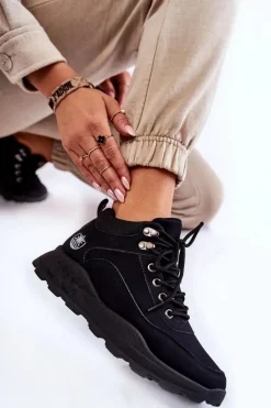 Trekkingowe Damskie|Damskie Trapery></noscript>Boto Damskie Ocieplane Buty Trekkingowe Trapery Czarne Otto