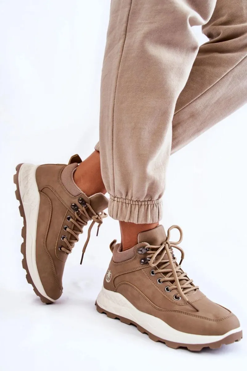 Discount Boto Damskie Ocieplane Buty Trekkingowe Trapery Beżowe Otto