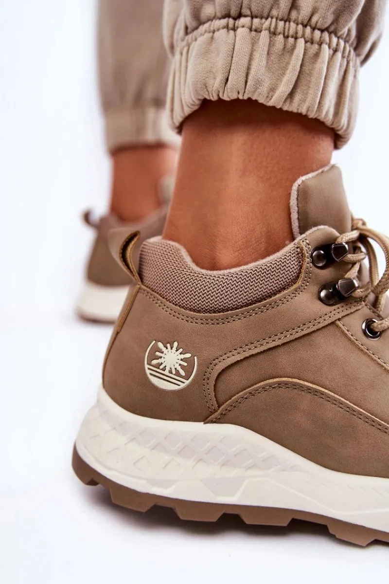 Discount Boto Damskie Ocieplane Buty Trekkingowe Trapery Beżowe Otto