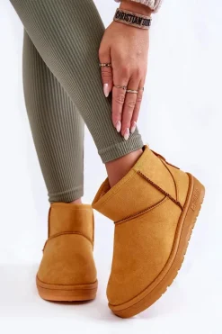 Damskie Ocieplane Śniegowce Big Star KK274289 Brązowe Damskie Śniegowce Damskie