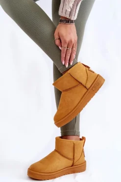 Damskie Ocieplane Śniegowce Big Star KK274289 Brązowe Damskie Śniegowce Damskie