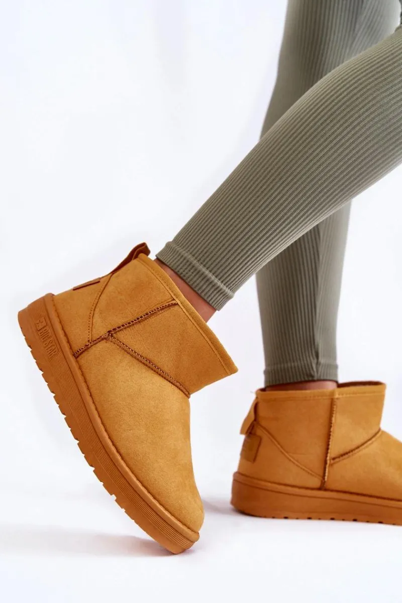 Damskie Ocieplane Śniegowce Big Star KK274289 Brązowe Damskie Śniegowce Damskie