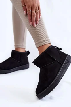 Sale Big Star Shoes Damskie Ocieplane Śniegowce Big Star KK274288 Czarne Czarny