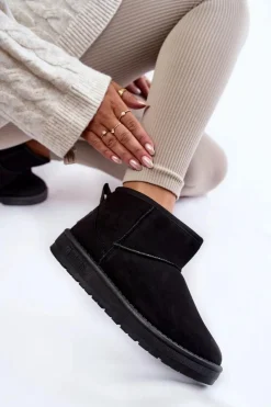 Sale Big Star Shoes Damskie Ocieplane Śniegowce Big Star KK274288 Czarne Czarny