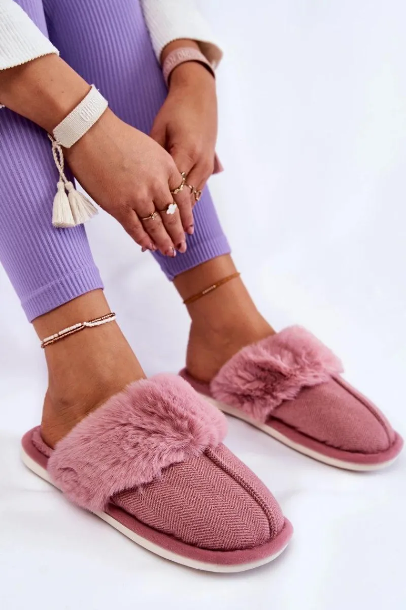 New Boto Damskie Ocieplane Papcie Z Futerkiem Ciemnoróżowe Franco Różowy