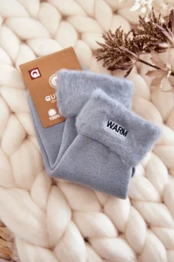 Aura.via Damskie Ocieplane Skarpetki Niebieskie Warm