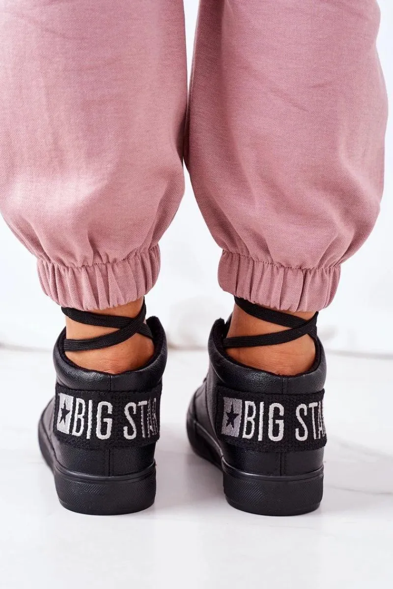 Hot Big Star Shoes Damskie Ocieplane Sportowe Buty Big Star EE274351 Czarne