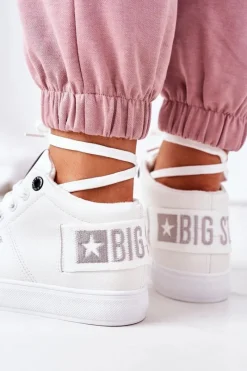 Trampki Ocieplane|Trampki Damskie Big Star>Big Star Shoes Damskie Ocieplane Sportowe Buty Big Star EE274352 Białe