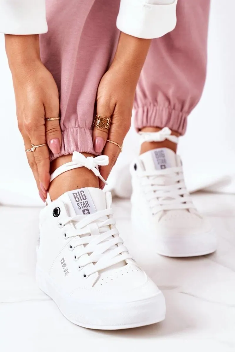 Trampki Ocieplane|Trampki Damskie Big Star>Big Star Shoes Damskie Ocieplane Sportowe Buty Big Star EE274352 Białe