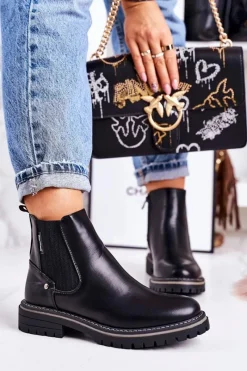 Best Boto Damskie Ocieplane Sztyblety Botki Czarne Traveler