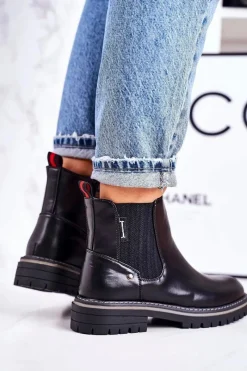 Best Boto Damskie Ocieplane Sztyblety Botki Czarne Traveler