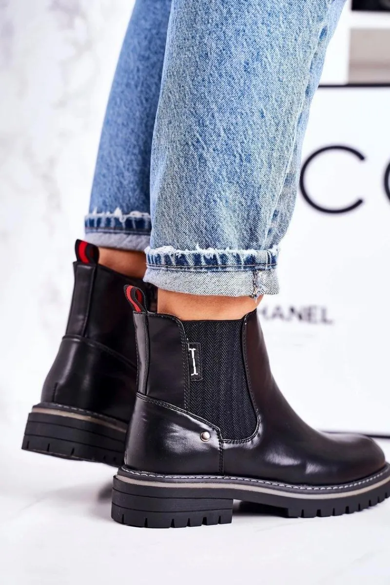 Best Boto Damskie Ocieplane Sztyblety Botki Czarne Traveler