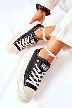 Clearance GOE Damskie Ocieplane Trampki II2N4035 Czarne