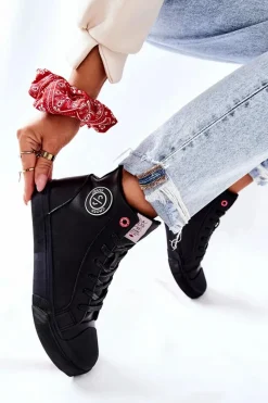 Best Damskie Ocieplane Trampki Wysokie Czarne II2R4009C Damskie Trampki Damskie Cross Jeans|Trampki Ocieplane