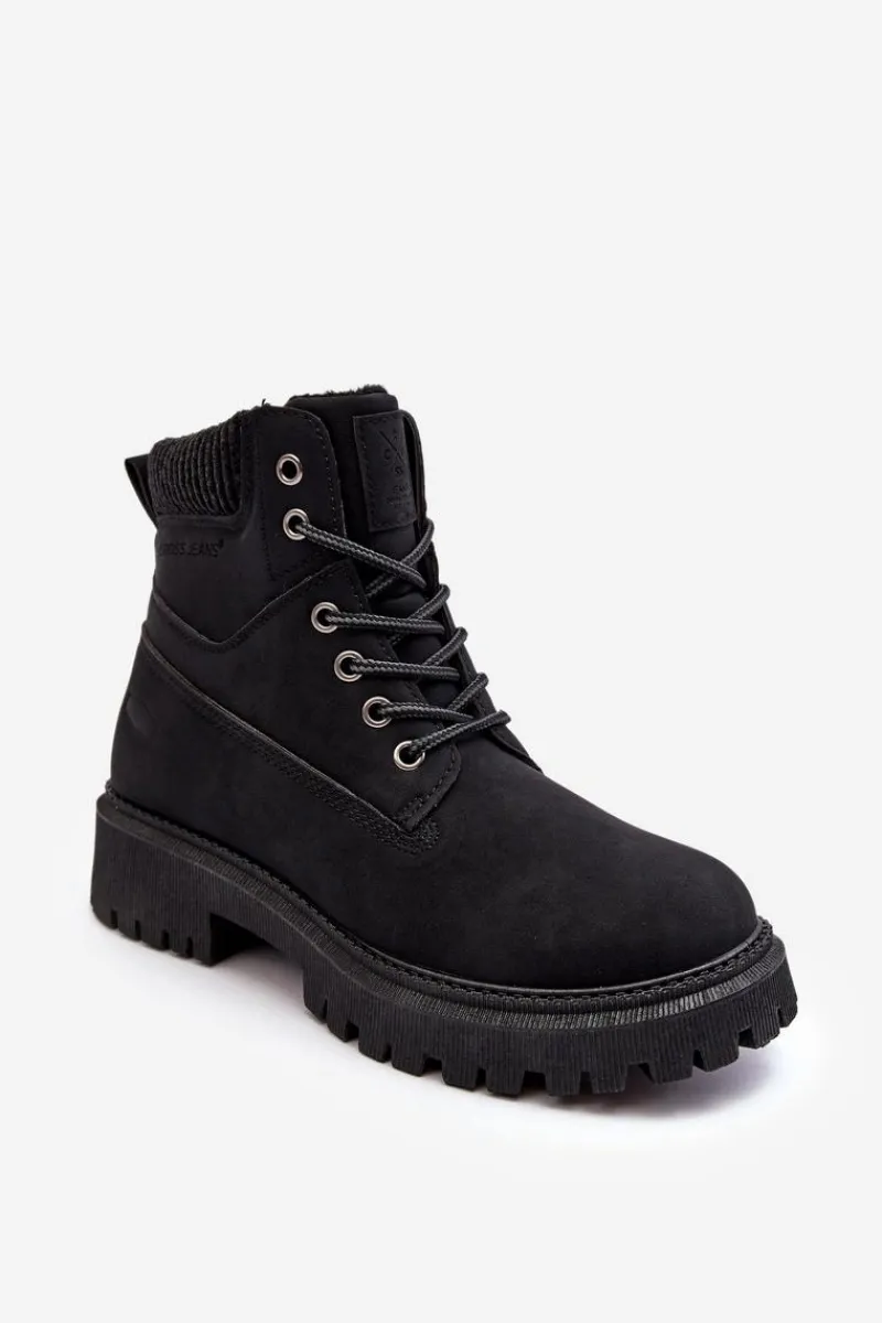 Hot Cross Jeans Damskie Ocieplane Trapery Czarne MM2R4012C Czarny