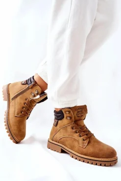 Discount Boto Damskie Ocieplane Trapery Na Suwak Camel Lenox