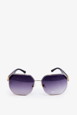 Okulary>PRIUS Damskie Okulary Przeciwsłoneczne UV400 Czarno-Złote