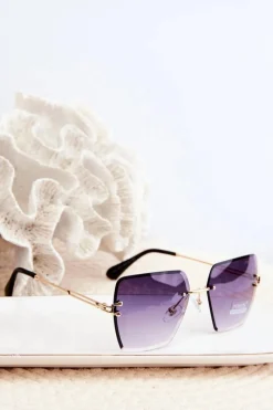 Discount PRIUS Damskie Okulary Przeciwsłoneczne Z Cieniowanymi Szkiełkami UV400 Złoto-Czarne