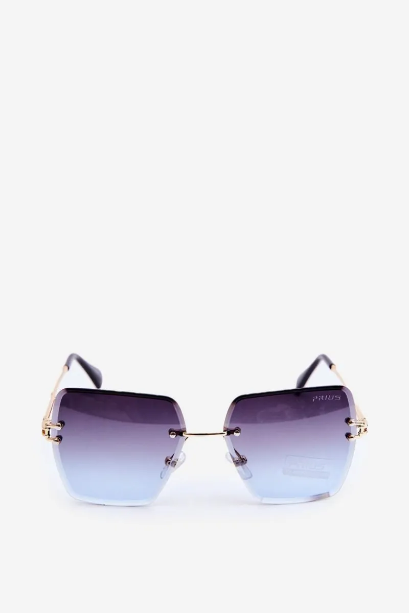 Hot Damskie Okulary Przeciwsłoneczne Z Cieniowanymi Szkiełkami UV400 Złoto-Niebieskie Okulary