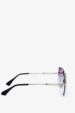 Hot Damskie Okulary Przeciwsłoneczne Z Cieniowanymi Szkiełkami UV400 Złoto-Niebieskie Okulary