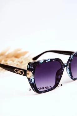 Discount Damskie Okulary Przeciwsłoneczne V213 Czarno-Niebieskie Okulary