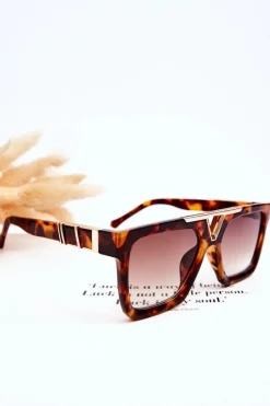 Best Damskie Okulary Przeciwsłoneczne V130037 Leopard Brązowe Okulary