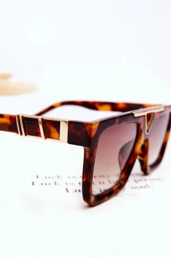Best Damskie Okulary Przeciwsłoneczne V130037 Leopard Brązowe Okulary