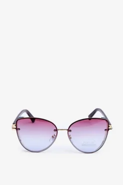 Hot PRIUS Damskie Okulary Przeciwsłoneczne Z Brokatowymi Wstawkami UV400 Czarno-Złote