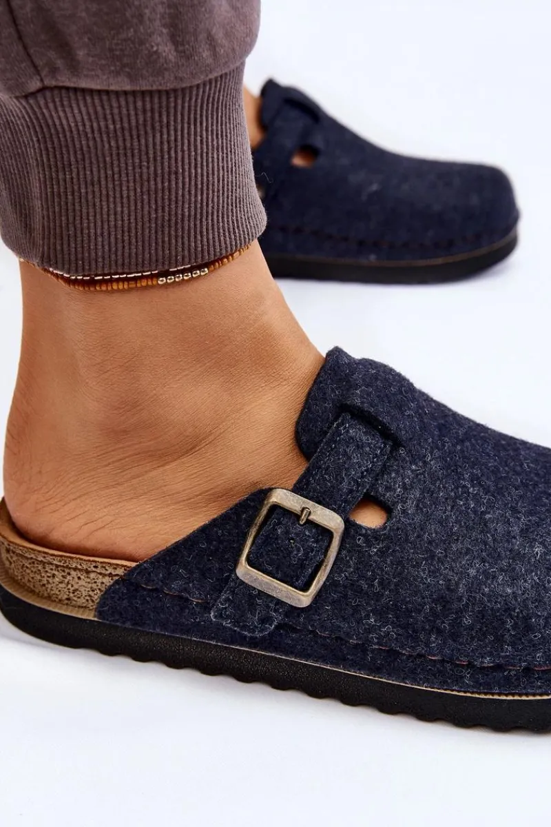 Kapcie Klasyczne|Klapki Damskie Klasyczne>INBLU Damskie Papcie Klapki Profilaktyczne DJ-07-041 Granatowe