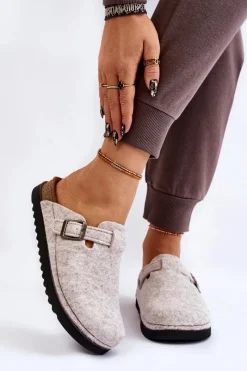 Online INBLU Damskie Papcie Klapki Profilaktyczne DJ-07-002 Beżowe